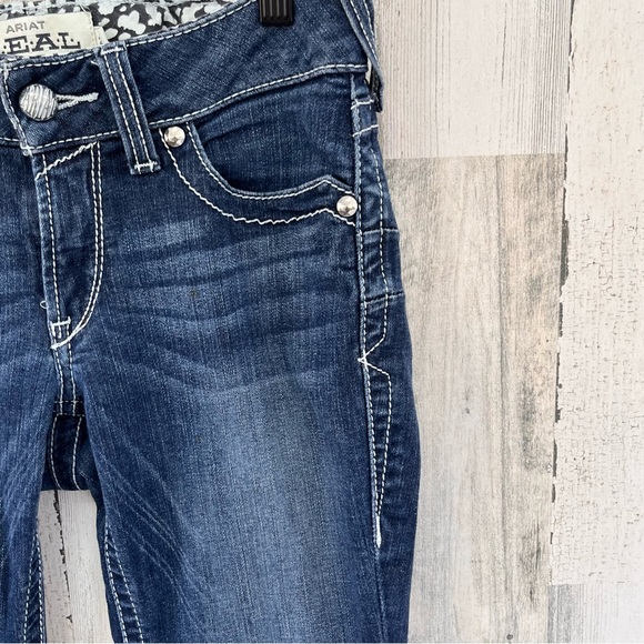Ariat R.E.A.L. Rosy Whipstitch Low Rise Stretch Boot Cut Denim Jeans Size 27X30 - Picture 6 of 13